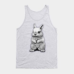 Monochrome Cute Rabbit Tank Top